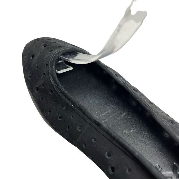 THE FLEXX Black Genuine Leather Suede Loafers Slip On Low Wedge Shoes Casual 9.5 - Picture 7 of 15